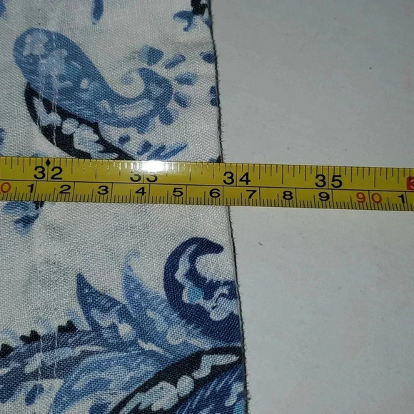 Lucky Brand Blue and White Floral Paisley Coastal 100% Linen Shift Dress Size XS - Picture 11 of 11